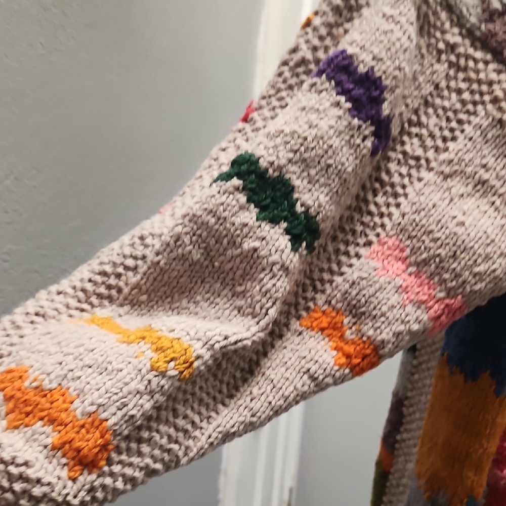 Amano Vintage Grandmacore Multicolor Knit Wool Cardigan Sweater - Picture 4 of 7